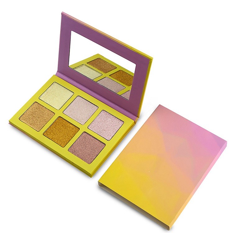 6 Color Face Makeup Private Label Custom Logo Cosmetics Highlighter Palette